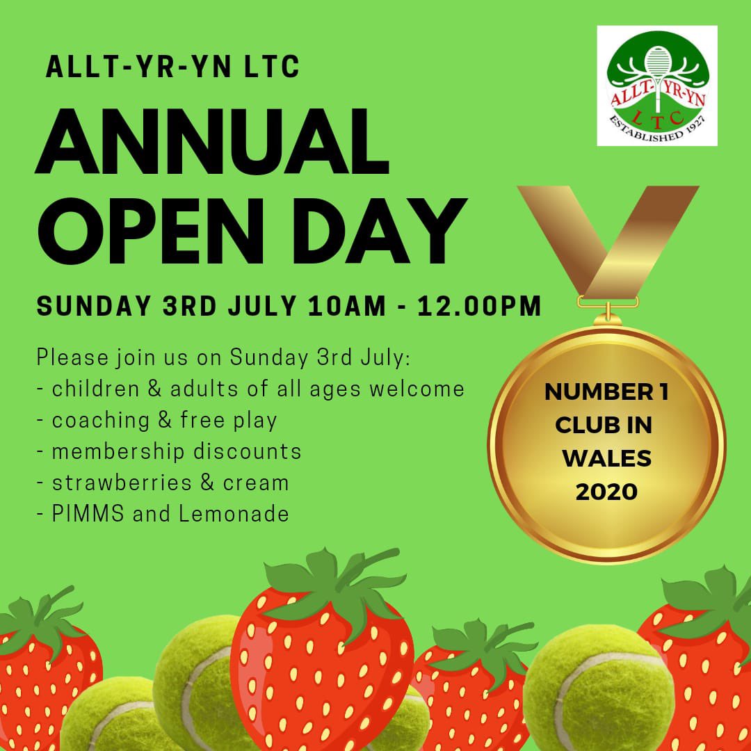 Everyone welcome…🎾🍓🍹