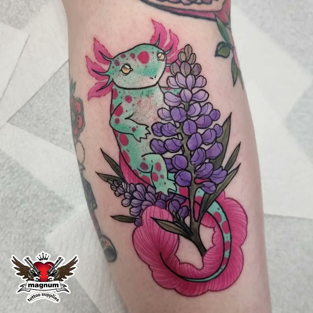 MagnumTattoo's tweet photo. Cute tattoo by Charlotte Ann Harris done using #magnumtattoosupplies π
.
.
#tattoo #tattooartist #axolotltattoo #axolotlsofinstagram #lupinetattoo #Colchestertattoo #Essextattoo #neotrad
Instagram: charlotteannharris https://t.co/Fcl2y57EnB