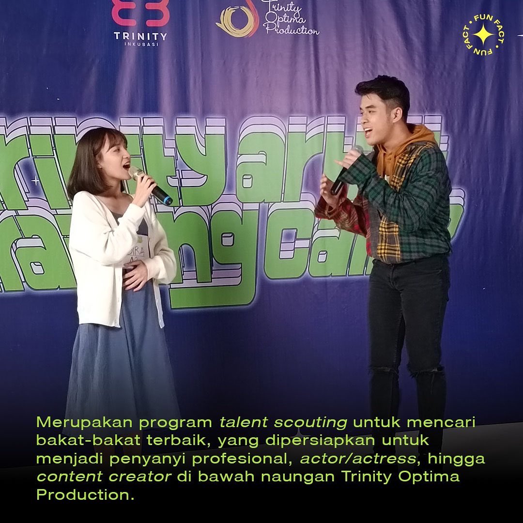 TrinityOptimaP's tweet photo. Buat yang nanyain cara buat jadi artis @trinityoptimap, ini dia jawabannya. 

Kamu bisa ikutan program ‘Trinity Artist Training Camp’ loh! Info lebih lanjut kepoin IG @trinityinkubasi ya✨

#TOPArtist #ArtisBaru #TrinityOptimaProduction #TrinityInkubasi #Audisi #TrainingProgram https://t.co/QiCcTLFA9F