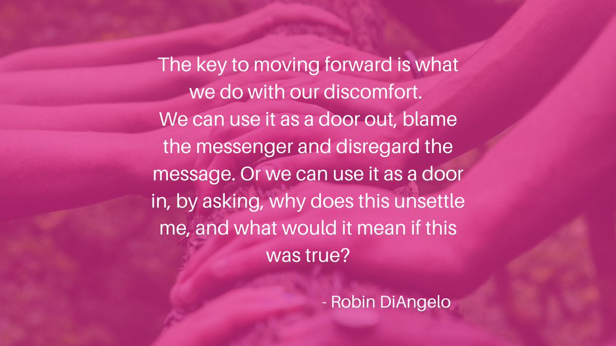 "The key to moving forward is what we do with our discomfort..."
Robin DiAngelo

#FinancialChangeMakers #Diversity #Inclusion #DiversityAndInclusion #DiversityMatters #InclusionMatters #FinancialServicesDiversity #Wellness #FinancialWellBeing #Privilege #Fragility #Podcast