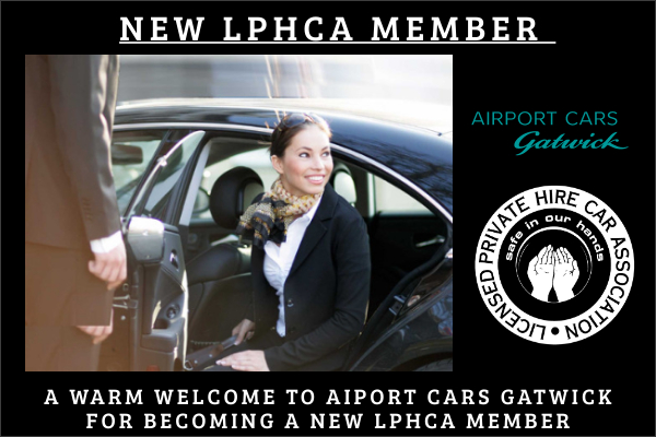 LPHCA's tweet photo. A big and warm welcome to Airport Cars Gatwick as a new LPHCA Member. Thank you so much to Peter Bailey for joining - from the #LPHCA Team! https://t.co/roH6zx88Zt