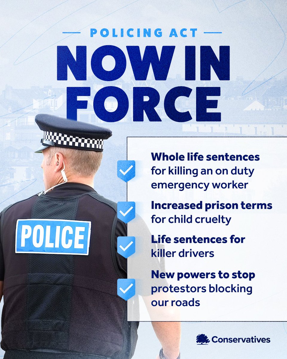 ✅We're getting on with the job of protecting the public and ensuring the most dangerous offenders spend longer behind bars.

🥀Laws opposed by Labour &amp; the Lib Dems.