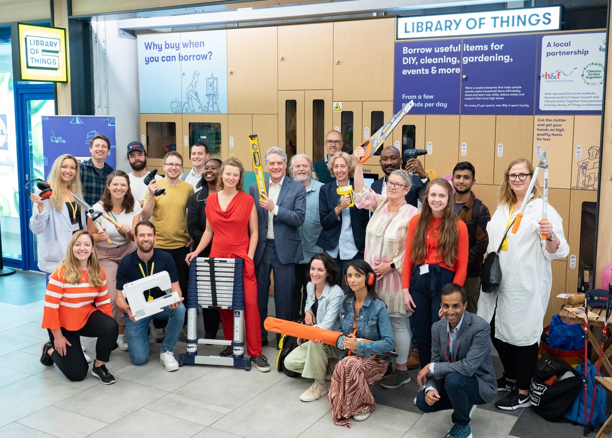 libraryofthings's tweet photo. Well we only went and launched Hammersmith Library of Things opposite IKEA and next to Lidl – in partnership with local residents, Hammersmith &amp; Fulham Council &amp; Ingka Centres! 

Is borrowing &amp; skills-sharing going mainstream?! 🌍🛠️🎉

@LBHF @IngkaCentres 

#LCAW2022 https://t.co/oJCLgE4ahe
