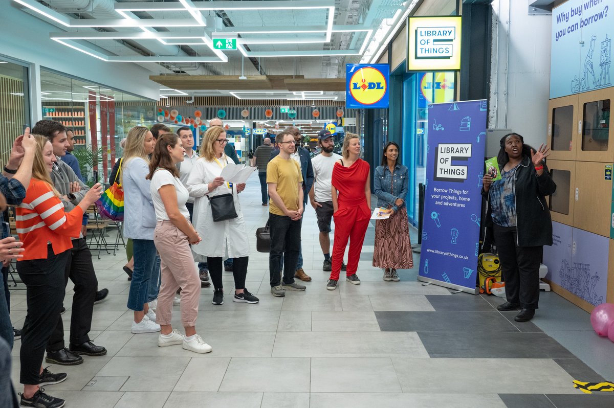 libraryofthings's tweet photo. Well we only went and launched Hammersmith Library of Things opposite IKEA and next to Lidl – in partnership with local residents, Hammersmith &amp; Fulham Council &amp; Ingka Centres! 

Is borrowing &amp; skills-sharing going mainstream?! 🌍🛠️🎉

@LBHF @IngkaCentres 

#LCAW2022 https://t.co/oJCLgE4ahe