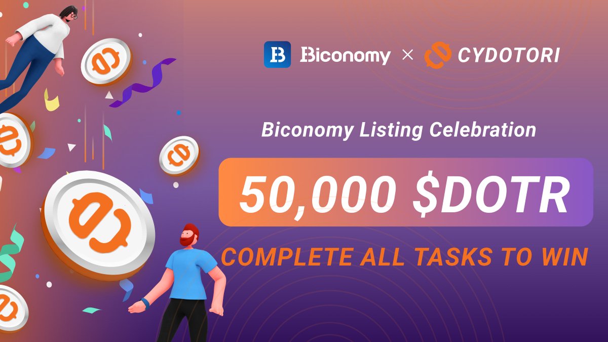 BiconomyCom's tweet photo. $DOTR Listing Celebration🎉🔥

1️⃣ RT&amp;Tag 5 friends, use #CYDOTORI #DOTR #BiconomyExchange
2️⃣ Join https://t.co/4RnEeYsGDC Socials
3️⃣ Join #Biconomy Socials
💸💰 SHARE 50,000 $DOTR as a #GIVEAWAY REWARD💰💸

⚠️Full Details: https://t.co/qbS0yE0GzG
✅Apply: https://t.co/4SvaHXmHpZ https://t.co/E6tky7bPE8