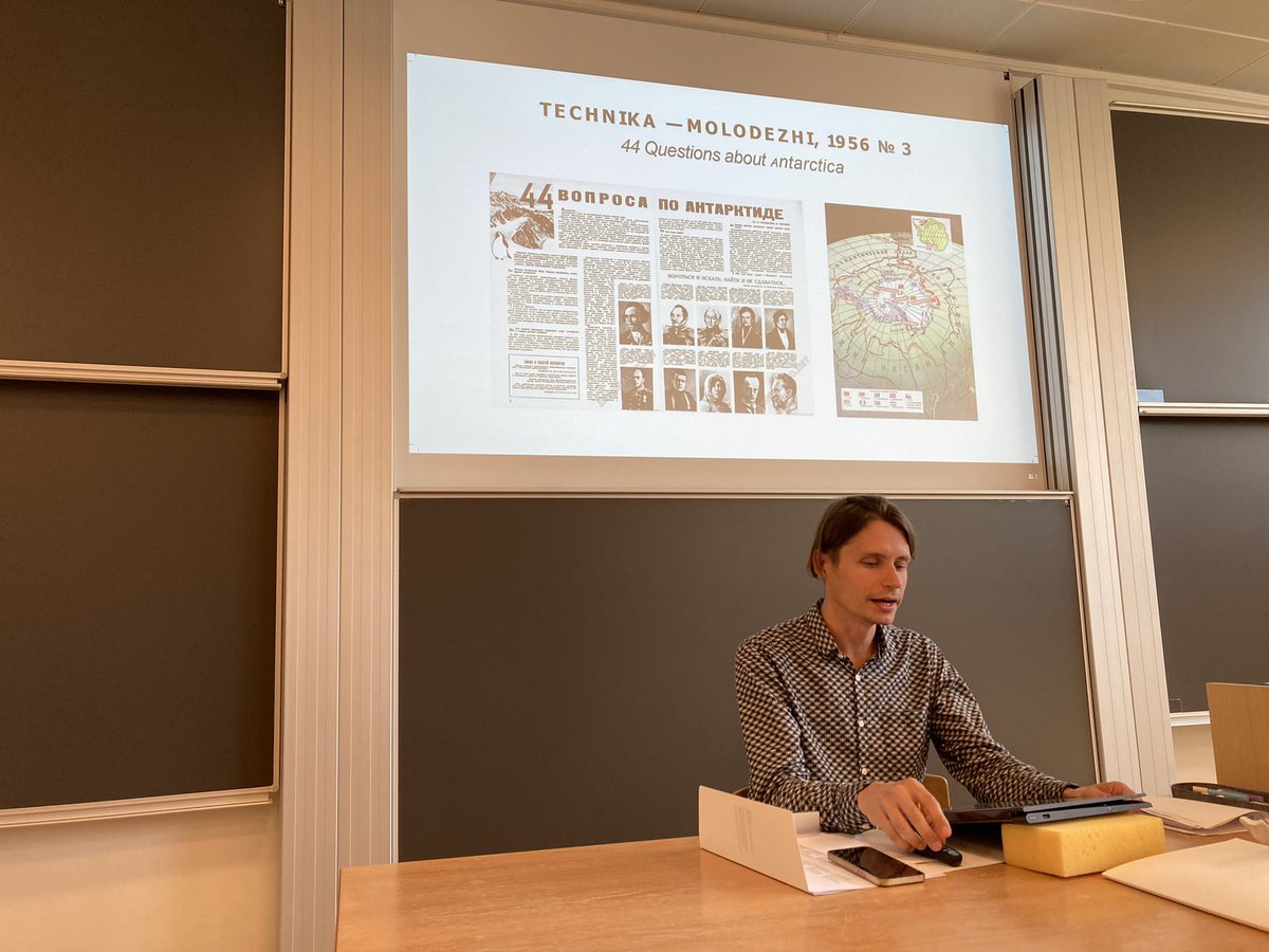 Roman Khandozhko presenting some great new research on Soviet imaginaries of Antarctic minerals at the Tensions of Europe conference — a really interesting take on how this reflected wider trends in Soviet conceptions of territory and resources.