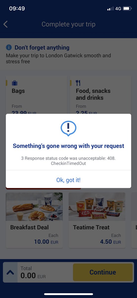 xLady_Kx's tweet photo. @Ryanair having trouble checking in for my flight at 17:35 today, both on the app and online. Getting timed out error messages right at the last minute where it would normally issue my boarding pass. Have messaged on here and on FB. Please respond asap. https://t.co/SixSJDLCmB