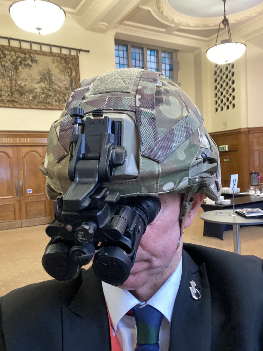 ABFEastAnglia's tweet photo. Our Liaison Officer Simon is attending @RUSI_org  Land Warfare Conference. If you are attending please come and say hello . Simon is trying on a set of night vision goggles from @InstroLimited I think if Simon is looking for some glasses he should of gone to spec savers 🤣🤣🤣🤣 https://t.co/Q9kUVXKiJj