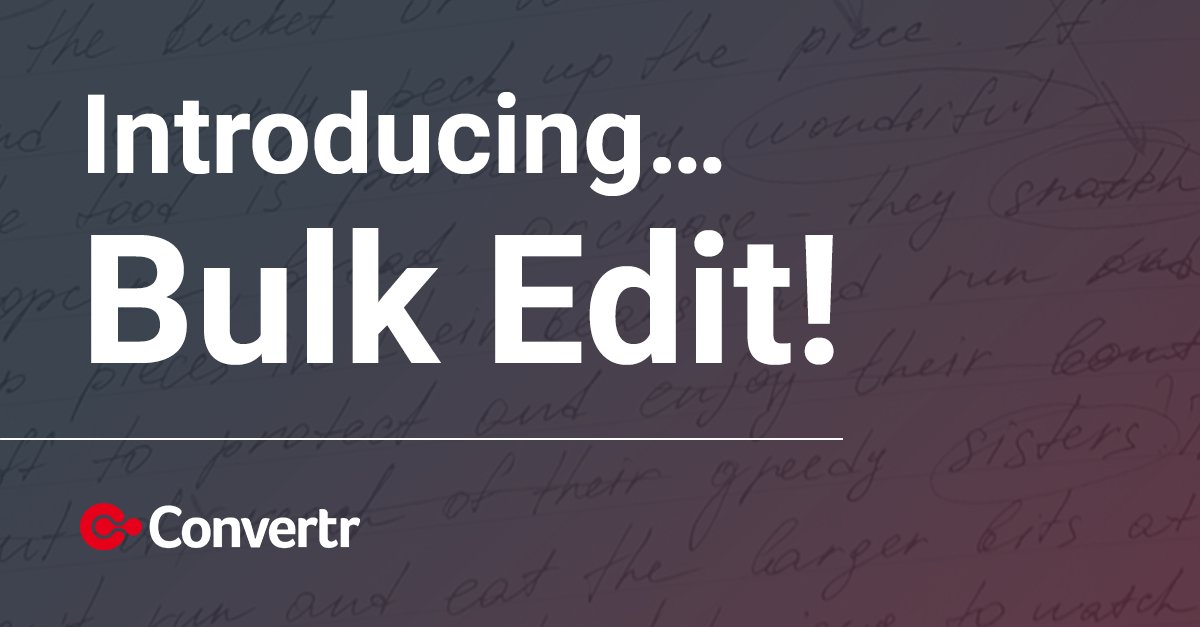 convertr_io's tweet image. Bulk Edit is here! Our latest platform feature will give new and existing customers the ability to manage their #leaddata in bulk, meaning less time spent on manual tasks, less duplication and higher accuracy – discover more in our blog: #leadprocessing convertr.io/blog/product/l…