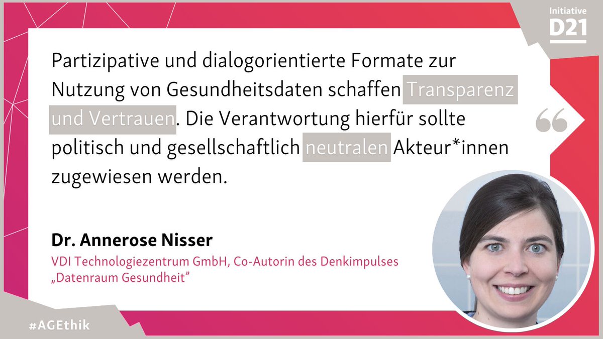 Wie werden #Gesundheitsdaten besser zugänglich für #Forschung und #Innovation? Das müssen wir partizipativ diskutieren, argumentiere ich mit <a href="/BennoHerrmann/">Benno Herrmann</a> <a href="/OliverArentz/">Oliver Arentz</a> @kontemplationus Sarah Becker <a href="/Andre_Nemat/">André T. Nemat</a>

<a href="/initiatived21/">Initiative D21</a> Nick Schneider <a href="/BMG_Bund/">Bundesgesundheitsministerium</a> <a href="/technikzukunft/">VDI Technologiezentrum GmbH</a> #Daten