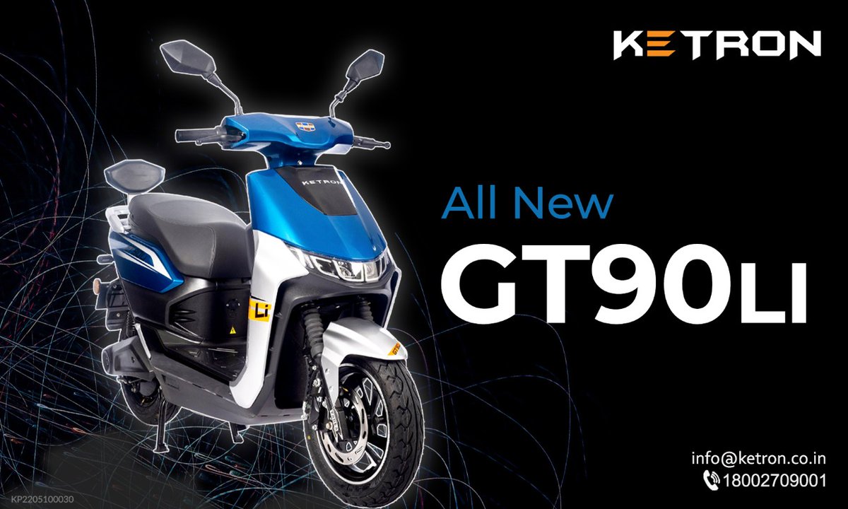 KetronLtd's tweet photo. Now Ketron GT90LI is with Lithium-Ion Battery, with colour variants and all new features.

#ketron #EV #ElectricScooty #electricvehicle #SwitchToElectric #switchtoketron #nopollution #ZeroPollution #newmodel #lithiumbatteries #lithiunion #gt90li #chooseketron #chooseelectri https://t.co/1kicd8m71u
