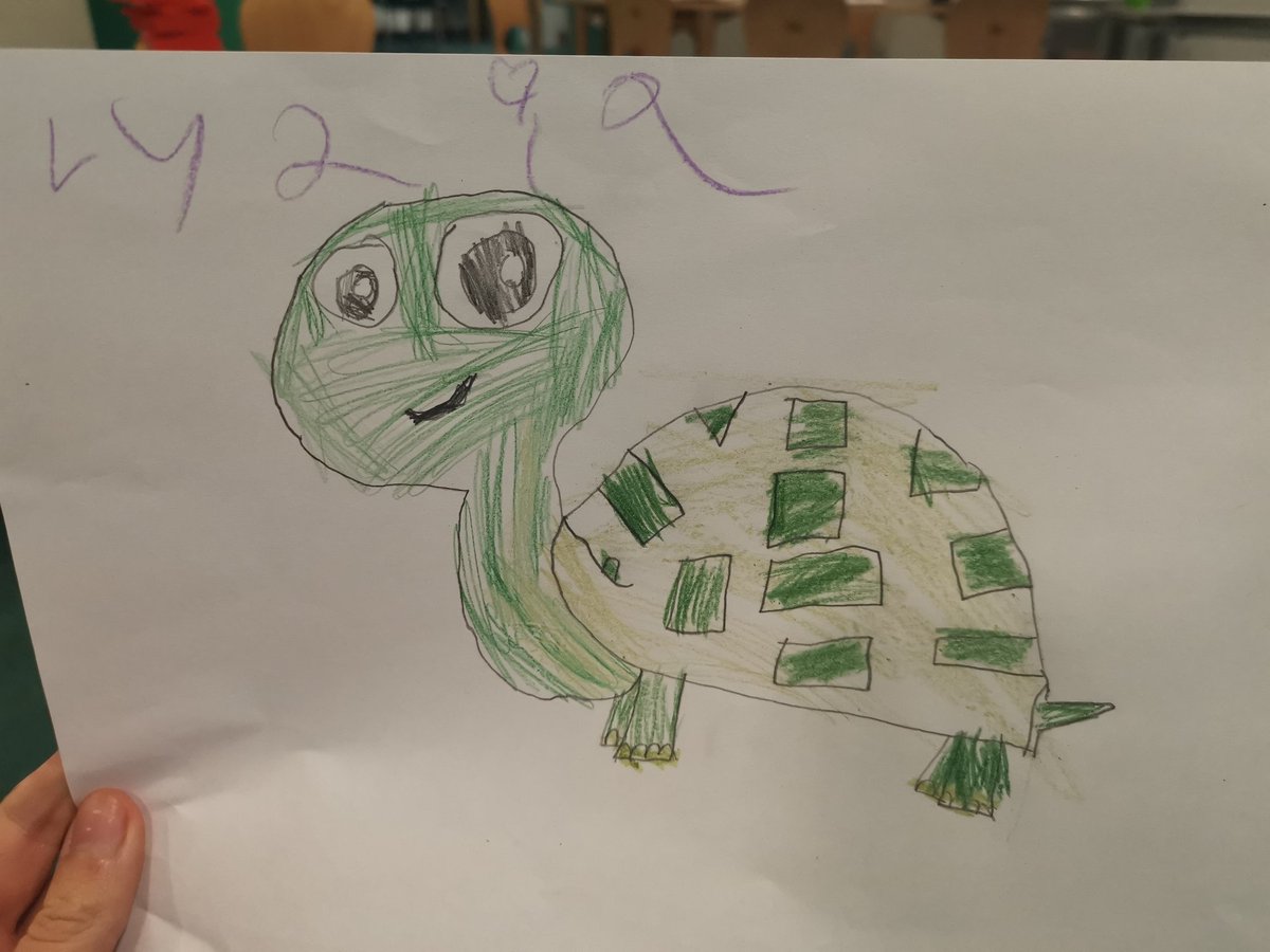 Year1melyn's tweet photo. We are loving draiwng Tiny in class today, we would love a plush Tiny as he is our favourite character 🤞🏻🤞🏻@WhiteRoseMaths @TinyTortoiseWRM #childrensartweek https://t.co/7WMpjE2Hnx