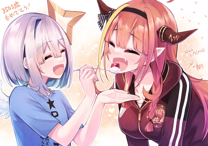 よしまだ6月だから誤差の範疇だな!誕生日おめでとう会長～!!
#かなたーと 
#みかじ絵 