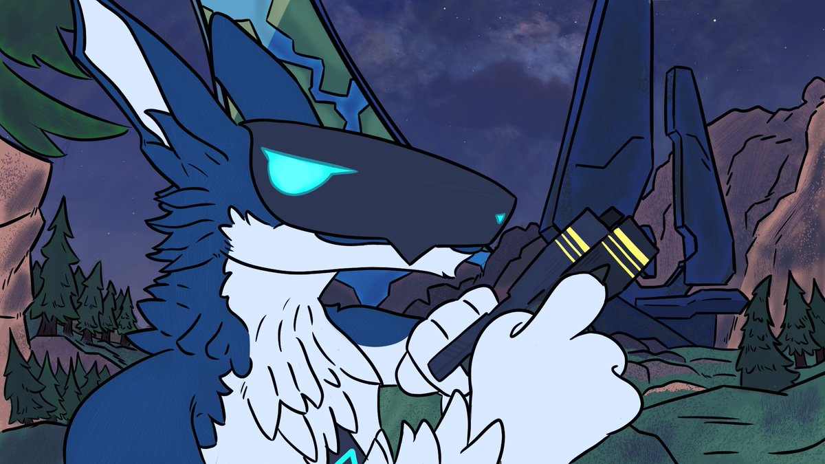 LegatoArt's tweet photo. Elgato Need's a Weapon -- my first attempt at a complex background, another VRchat Redraw
#Furryartist #MantledBeast https://t.co/CLJS10lcFm