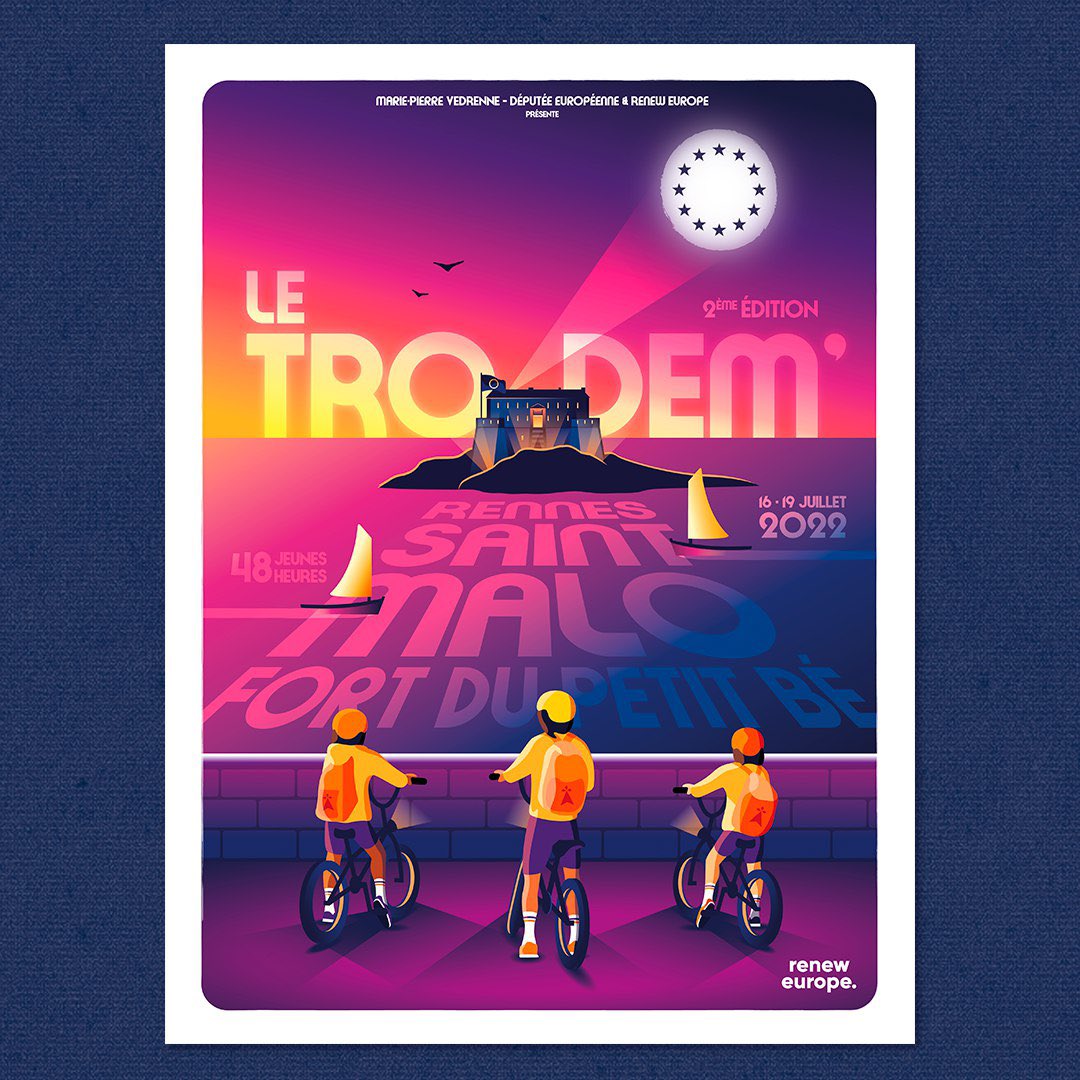 #SaveTheDate 🗓 Les #48hEurope reviennent pour une édition estivale &amp; itinérante 👉 Le #TroDem’

RDV du 16 au 19 juillet - de Rennes à Saint-Malo - 48 jeunes européens réunis pour échanger &amp; débattre de l’avenir de 🇪🇺

Il ne manque plus que vous 😉
