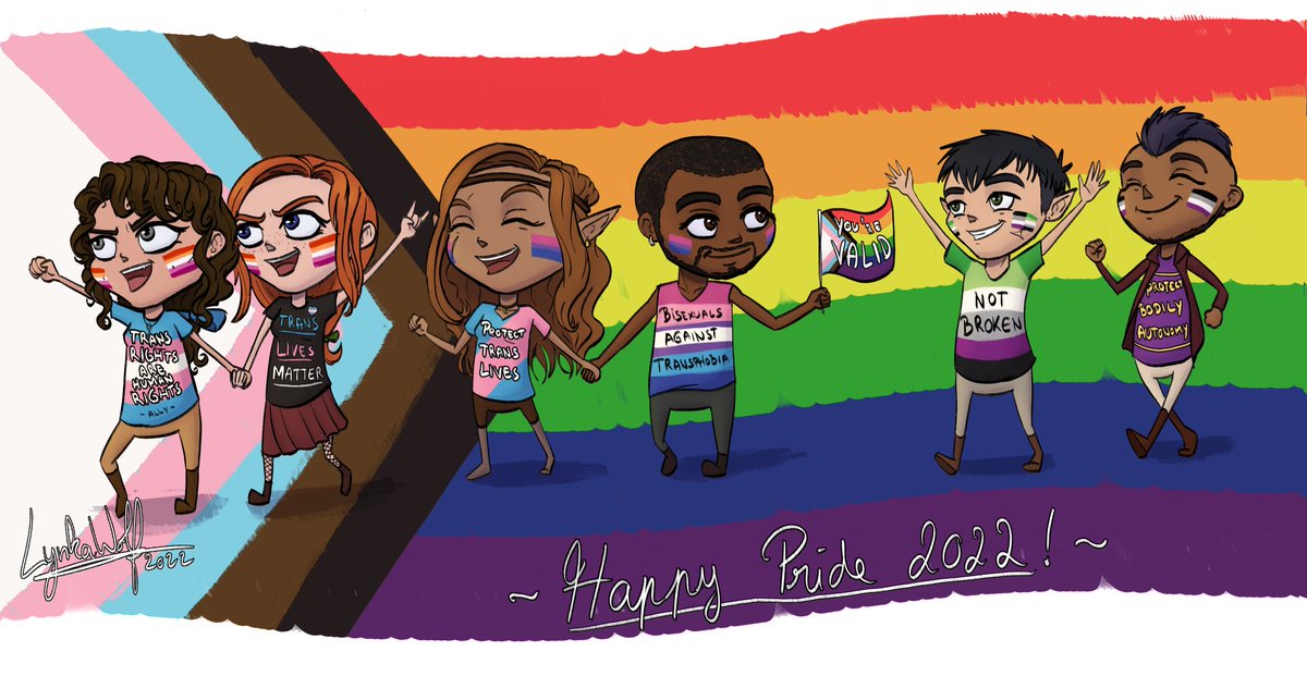 Lynka Wolf (@lynkawolf) on Twitter photo We're nearing the end of #PrideMonth, but #HappyPride to all ~ Managed to do a #doodle for it this year after all, featuring my usual queer pirate characters ๐ช๐๐ช You're valid even if you're not out; take care of yourselves ๐ค๐๐ณ๏ธโ๐!
#art #drawing #LGBTQIA #Pride2022 #digitalart We're nearing the end of #PrideMonth, but #HappyPride to all ~ Managed to do a #doodle for it this year after all, featuring my usual queer pirate characters ๐ช๐๐ช You're valid even if you're not out; take care of yourselves ๐ค๐๐ณ๏ธโ๐!
#art #drawing #LGBTQIA #Pride2022 #digitalart