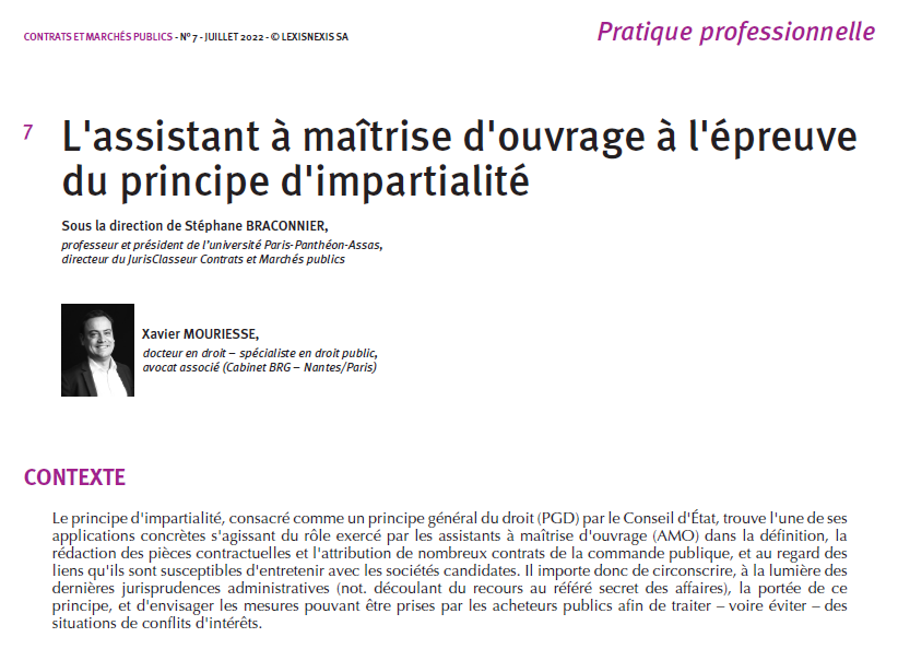 RevueCMP's tweet photo. Pratique professionnelle de juillet : "L’assistant à maîtrise d’ouvrage à l’épreuve du principe d’impartialité", par Me Xavier Mouriesse, avocat associé chez BRG 🔽
cc @sbraconnier https://t.co/DeMEj9zB1M
