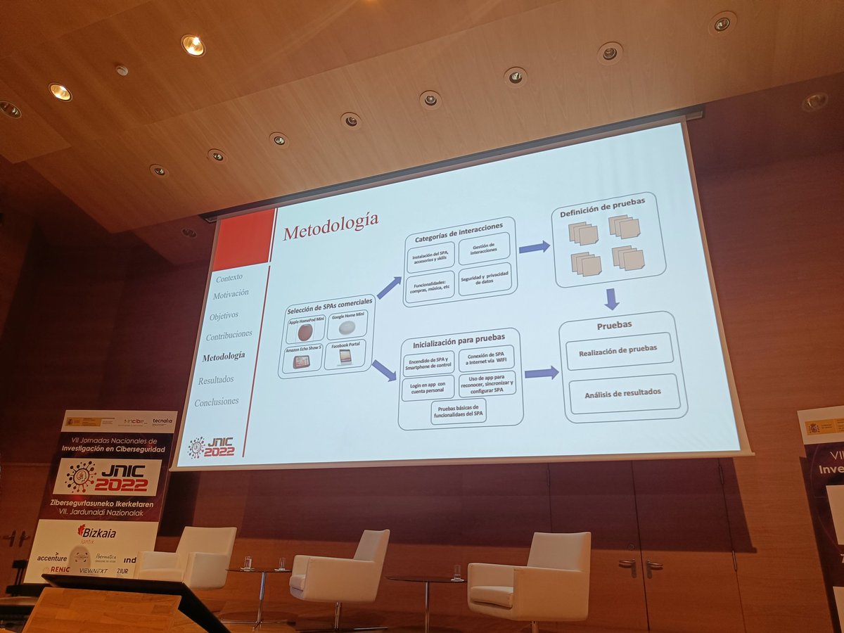 mcromerot's tweet photo. #JNIC2022 @jnic_conf Gregorio López @UCOMILLAS @La_UPM expone un trabajo donde han evaluado la #seguridad y #privacidad de #asistentespersonales #inteligentes 👉🏽 Proyecto #RAYUELA #menores #indicadores de #riesgo  "La investigación multidisciplinar es el camino" 😍 https://t.co/FQaKPJwPv7