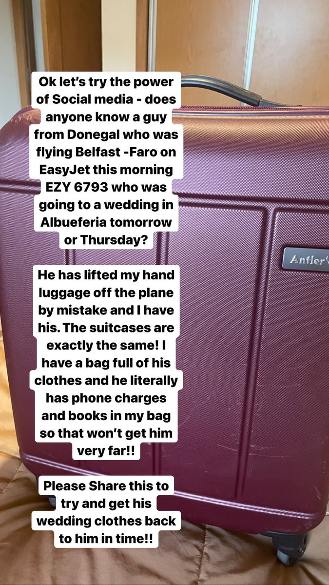 Act1veHealth's tweet photo. And it worked!! Thank you Social media - the owner is on his way to collect his bag in time for the wedding at 2pm today!! 🎉🎉 https://t.co/6AG9eBO1kx