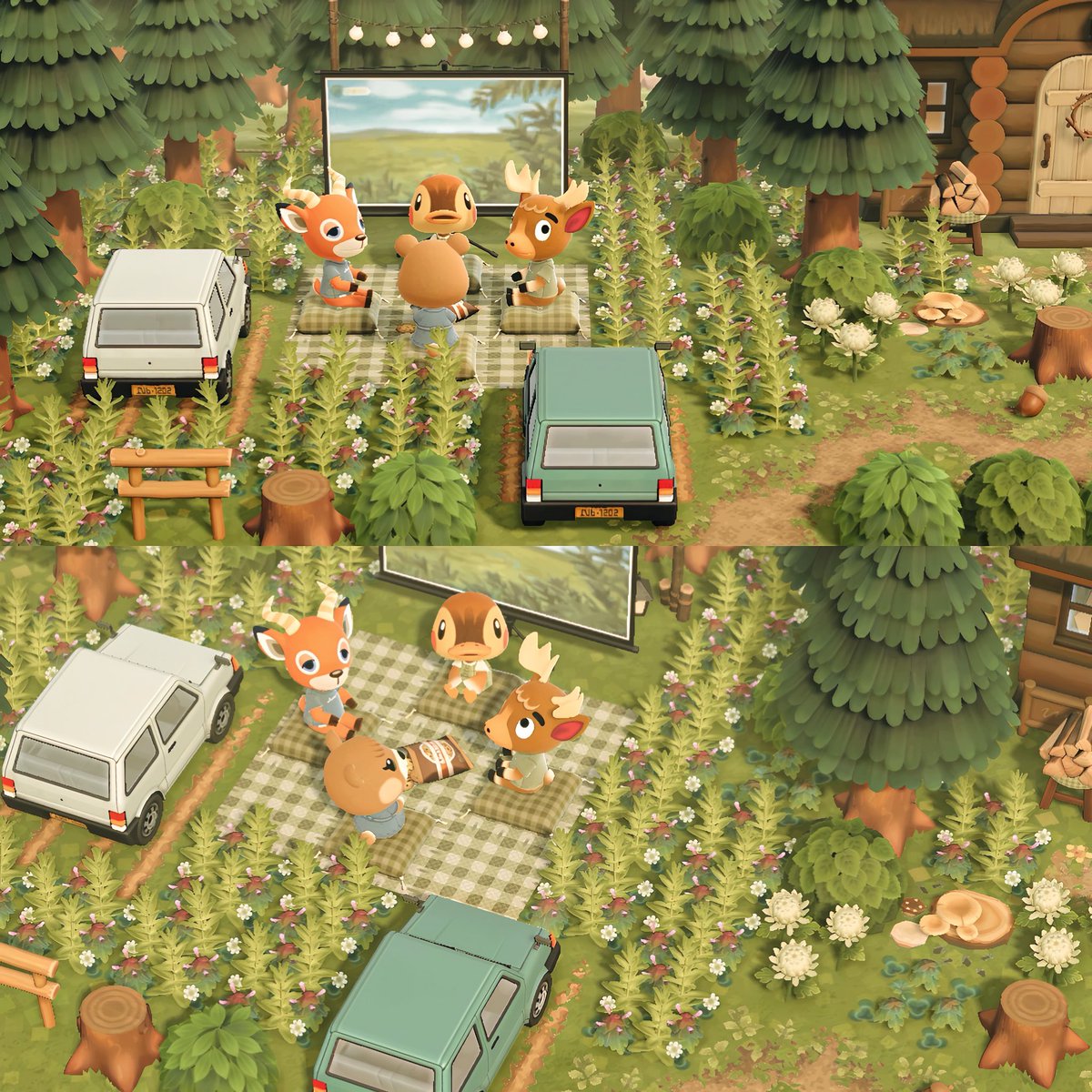 dymecrossing's tweet photo. overgrown movie hangout 🌲🛻📽🍪 #animalcrossing #happyhomeparadise https://t.co/vEOSZCxmmD