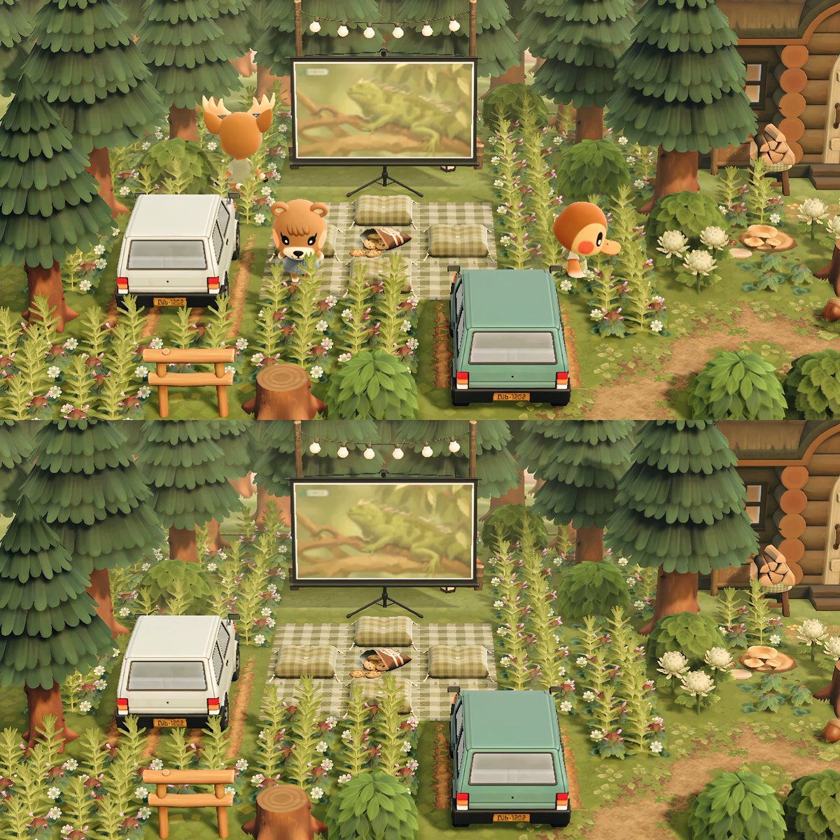 dymecrossing's tweet photo. overgrown movie hangout 🌲🛻📽🍪 #animalcrossing #happyhomeparadise https://t.co/vEOSZCxmmD