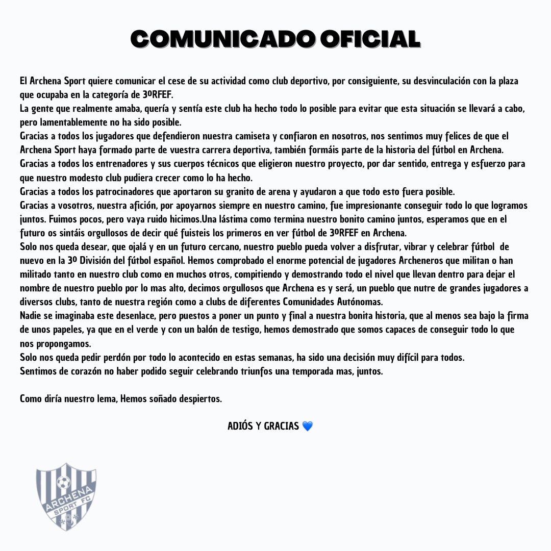 🔵 COMUNICADO OFICIAL  🔵