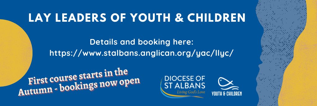 Are you interested in becoming a commissioned Lay Leader of Youth and Children? Have a look at the info on our webpage then speak to your vicar before applying stalbans.anglican.org/yac/llyc/