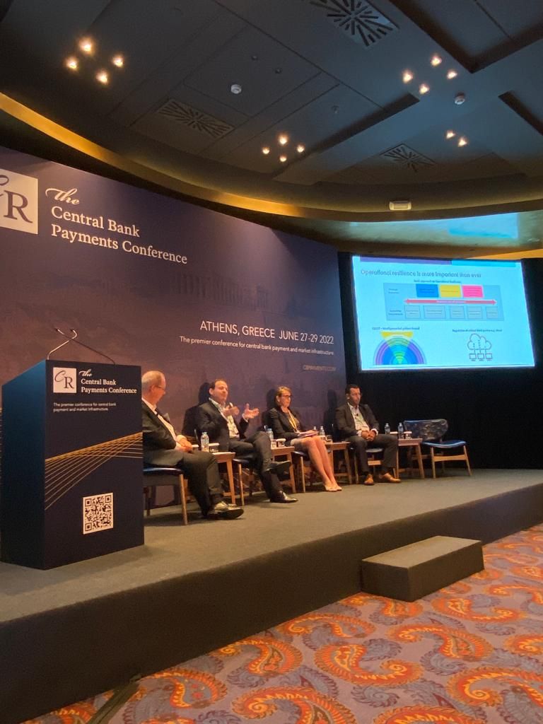 CurrencyResearc's tweet photo. Panelists are tackling the evolving role of payment systems oversight at #CBPC2022. Featuring, @Bank_of_Japan_e, @ecb, @bankofengland, with moderator Jean-Michel Goddefroy. https://t.co/bhIUdOeU9J
