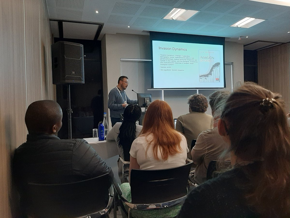 K_Mmatlou's tweet photo. Very interesting talk by Prof Hui @ISEC_stats_ecol on 'drivers of compositional turnover of invasive alien plants in Kruger National Park' #ISEC2022 https://t.co/beLwJUjT4j