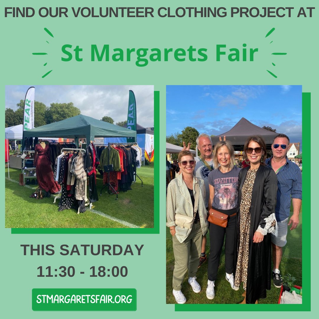 THIS SATURDAY!
Come show your support at @stmargaretsfair 💚

#stmargaretsfair #london #moormeadpark #twickenham #localcommunity #communityevent #londonevent #charity #nonprofit