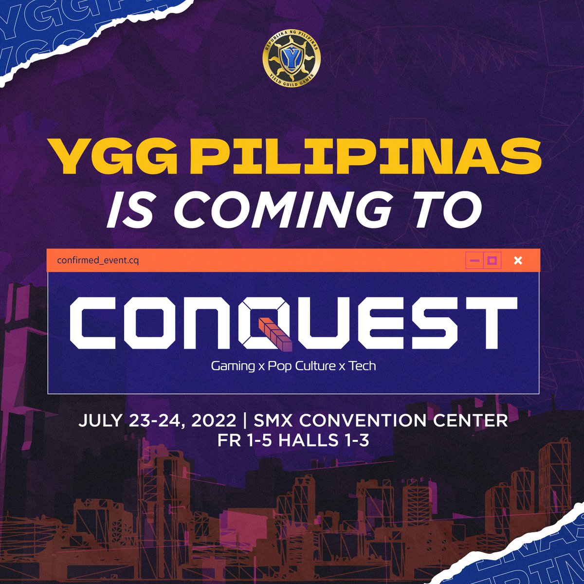 YGGPilipinas's tweet photo. Pupunta kami sa @CONQuestPHL~!

From humble beginnings, Conquest started out as a small event in Iloilo, at ngayon dinala na nila sa Manila! 🤩

Madaming activities at guests na pupunta (kasama na ang lodi nating si @eenmercado💕) 

Kita kits!

#CQ2022 #LetsGo #WeAreYGG https://t.co/u4dvHjgZTc