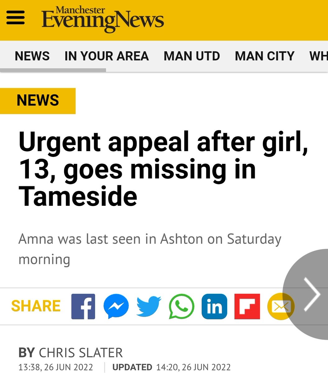 lostplanetearth's tweet photo. #Missing🆘
#Urgent #appeal after #girl, 13, goes #missing in #Tameside
#Amna was #lastseen in #AshtonULyne on #Saturday morning. #Uk #UKnews #ukmissing
https://t.co/n38ggN79HF https://t.co/dNAYvIpk7n