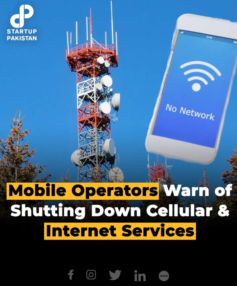 Telecom companies have warned about shutting down their services as hours-long power outages have amplified their woes. #Mobileoperators #Internetservice #Pakistan