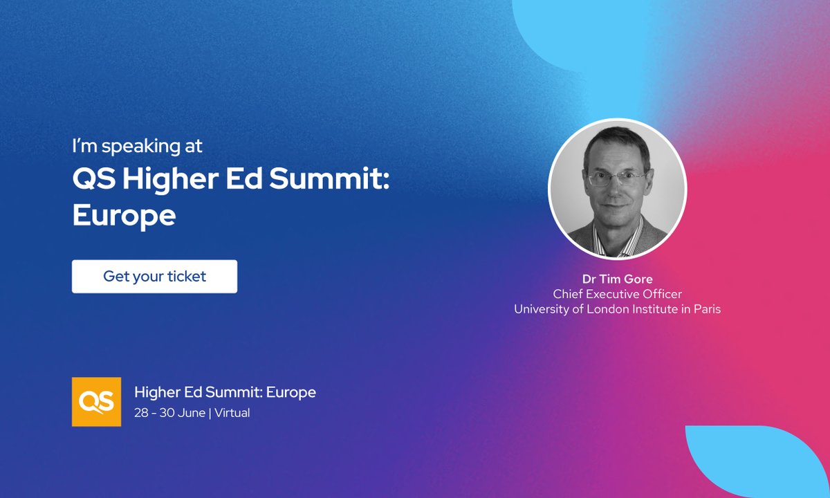 Dr Tim Gore, ULIP's CEO, will be moderating tomorrow's talk entitled 'Overcoming Crisis Blindness' at #QSHigherEdSummit 🗣️. Find out more and register via this link 👉  bit.ly/3Ad95y4
