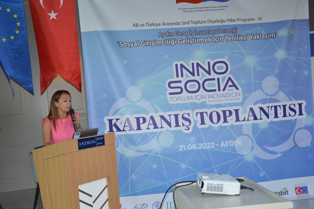 innosocia's tweet photo. Aydın Genç İş İnsanları Derneği'nin AB ve Türkiye arasında Sivil Toplum Diyaloğunun Desteklenmesi Hibe Programı - VI (CSD - VI) kapsamında yürütülmekte olan 'Sosyal Girişimciliği Geliştirmek İçin Yenilikçi Yaklaşım' (Innovative Apporoach to Develop Social Entreprenurship) 1/2 https://t.co/sYnC6LDcJW