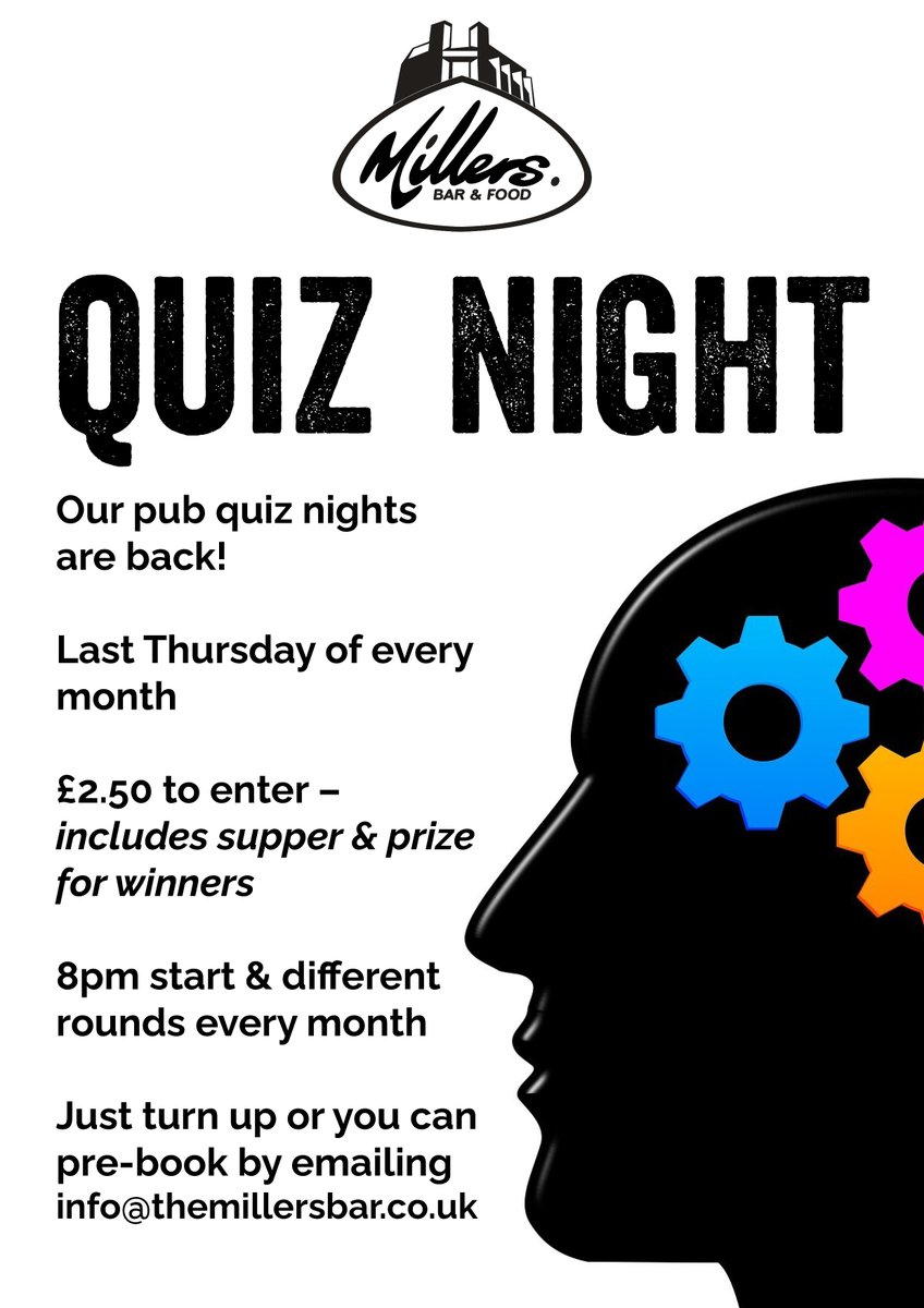 Pub quiz this Thursday from 8pm (and every last Thursday of the month).