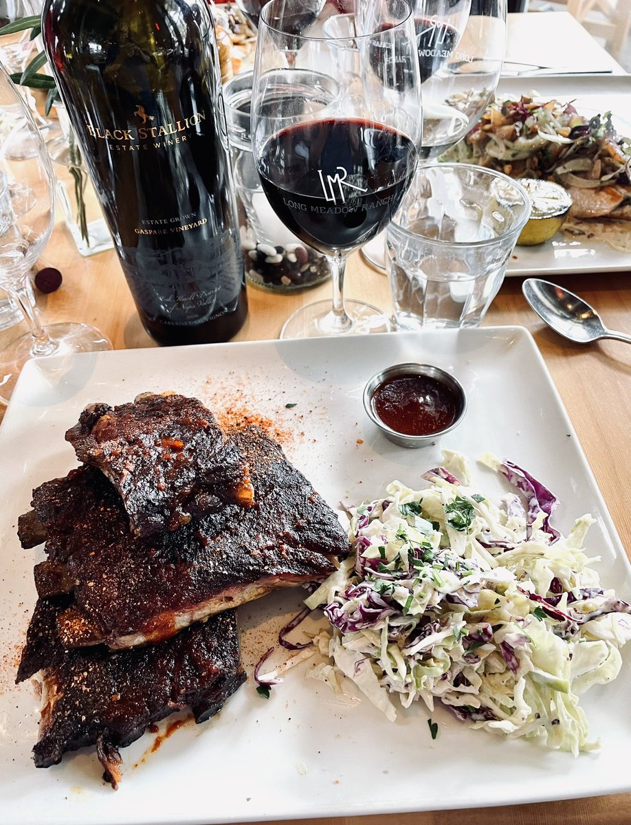 BartlettBacchus's tweet photo. When the boys want ribs, they want ribs! Stacks and stacks and stacks of ribs. Thanks to #Brasswood, #BustersBBQ and #Farmstead for being there for us. #NapaValley #BlackStallionEstate #SinegalEstate https://t.co/HbrSAs5OIT