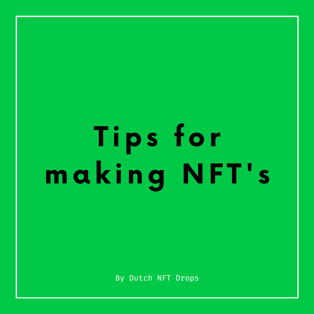 Check out our Instagram (<a href="/dutchnftdrops/">DutchNFTDrops.eth</a>) if you want to get started with making NFT’s, we might have some useful tips for you! 🖼 

#dutchnftdrops #art #digitalart #artist #opensea #cryptoart #raredigitalart #digitalcollectibles #utrecht #nft #makingnft