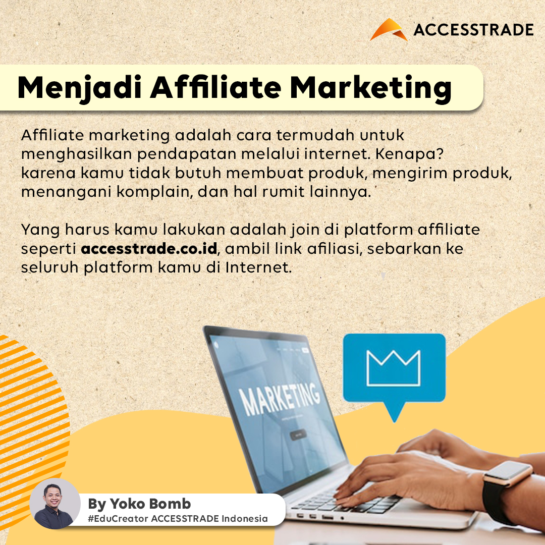 accesstradeID's tweet photo. Siapa yang lagi butuh ide bisnis? ATmin kasih tau nih ide bisnis digital dari @yokobomber yang bisa kamu mulai sekarang!

#accesstradeindonesia #accesstradeacademy #educreator #yokobomb #accesstrade #affiliatemarketing #bisnisafiliasi #caricuanonline #makemoneyonline #educator https://t.co/TExTJUwEGj
