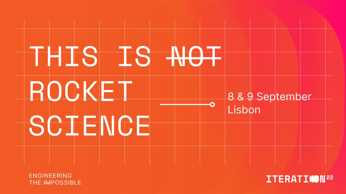 It's not just rocket scientists that will be joining us for the inaugural #iteration22🚀

Some outstanding #aerospace keynote speakers will be announced soon 

🛫Join us on the 8th and 9th September 2022, apply for your invitation here: iteration22.com!