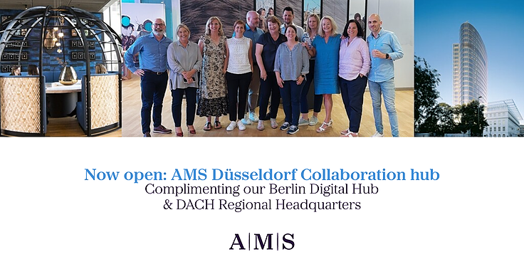 WeAreAMS's tweet photo. AMS Düsseldorf Collaboration hub provides a collaborative workspace for our colleagues covering EIB, LinkedIn, Schneider Electric and a range of other programmes as we continue to rapidly expand our business across Germany. #amsdach #amsgermany #talent #RPO https://t.co/2LHHwM8UuJ