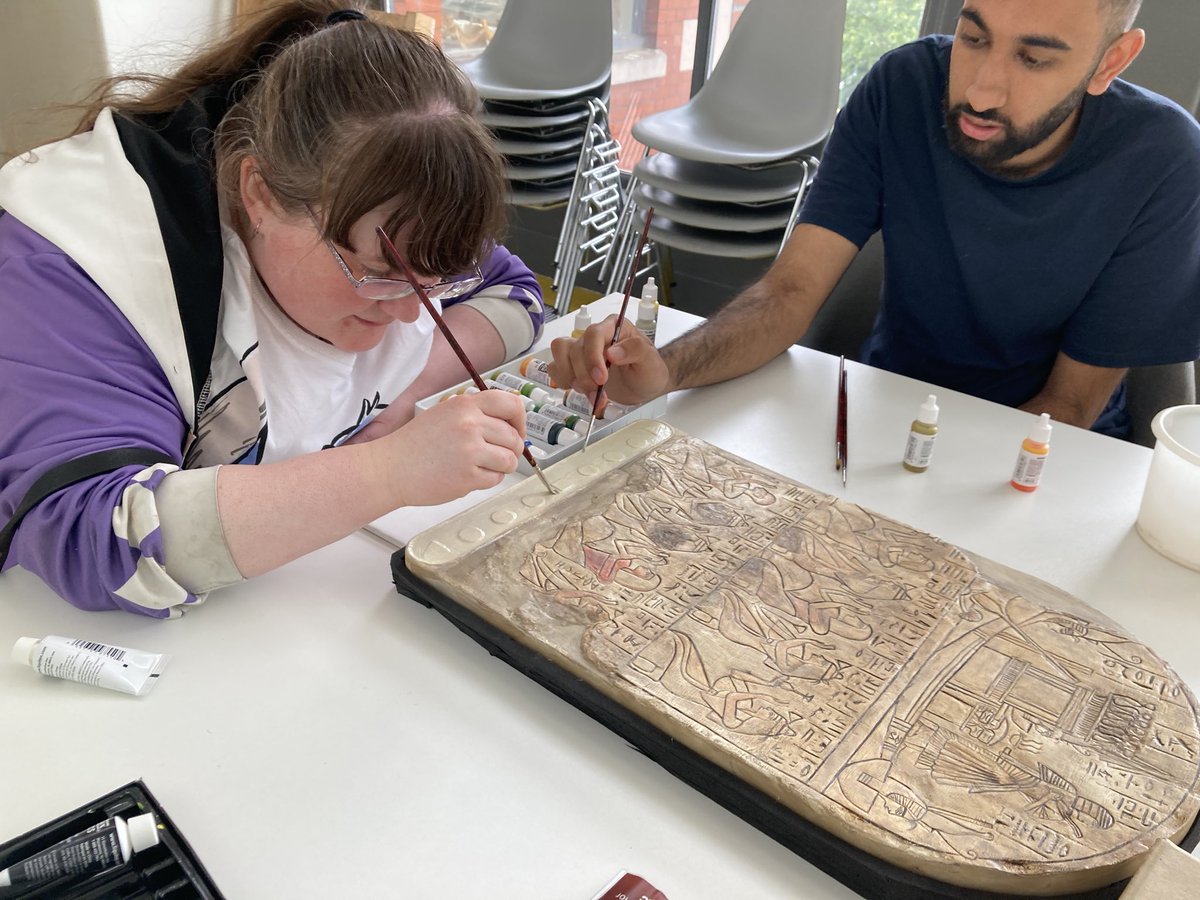 KarenBrackenri3's tweet photo. Conserving our Digital Replicas @McrMuseum DR Volunteer Mickaela and Work Skills Student Nabeel….Colour matching/Age shading 🤩👍 #CollectionsRUs activities https://t.co/8XUCpC5MNy