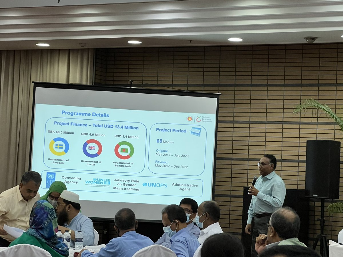 NRP_BD's tweet photo. The Ex. Board of @UNDP, @UNFPA &amp; @UNOPS participated in a stakeholder meeting with #NRP in BICC(12.30PM). Around 50 personnel from GoB Ministries, DPs(@SwedeninBD &amp; @FCDOGovUK) &amp; UN Agencies(@UNDP_BD, @UNOPS, &amp; @UN_Women) participated &amp; shared resilience ideas with Board Members. https://t.co/Cbrp91Eo5p