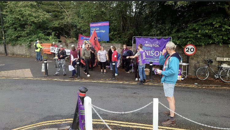 Picket of St Monica's with supporters from the public at Cote Lane, Bristol. UNISON striking against fire-and-rehire <a href="/UNISONSW/">UNISON South West</a> <a href="/unisontheunion/">UNISON - UK's largest union</a> #StMonicaStrike #firerehire