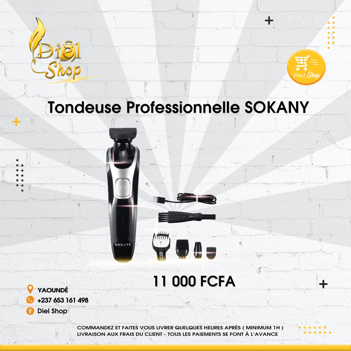 diel_shop's tweet photo. Tondeuses professionnelles pour un rasage nickel et sans boutons. 😊

Livraison minimum 1h30 après avoir commandé
Livraison aux frais du client

Commandez dès maintenant et faites vous assistez via le lien WhatsApp ci-dessous : 👇🏾

https://t.co/bYDG1UqMQl

#diel_shop https://t.co/BhZCbaKSmF