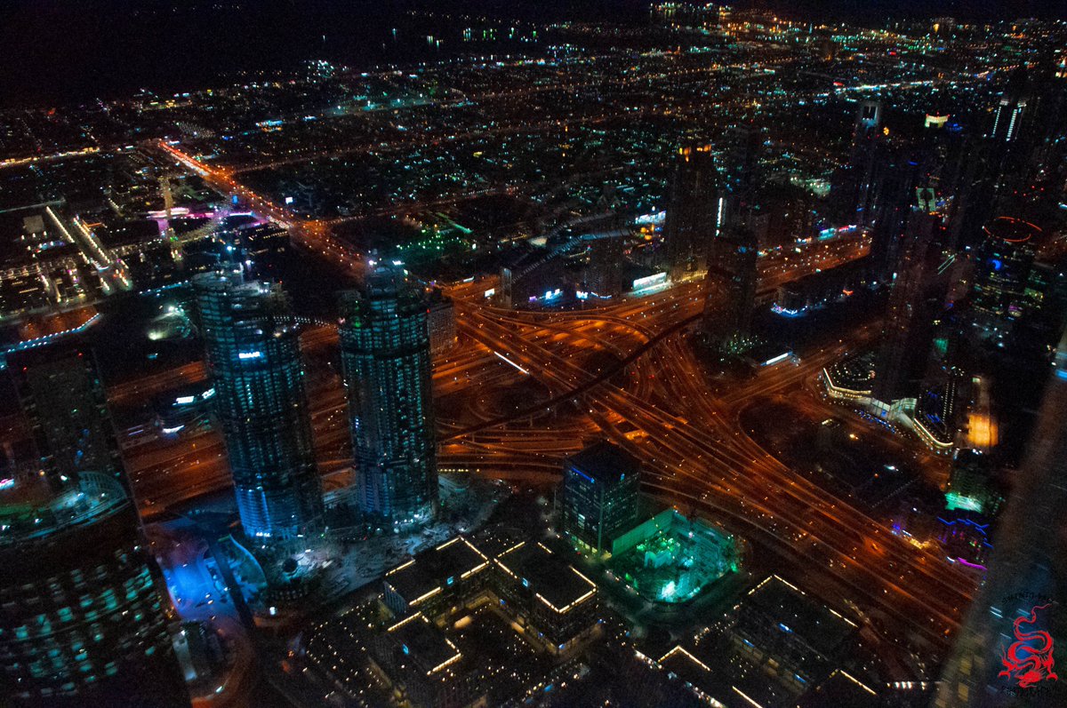 This is what downtown Dubai looks like viewed from the top of the Burj Khalifa
