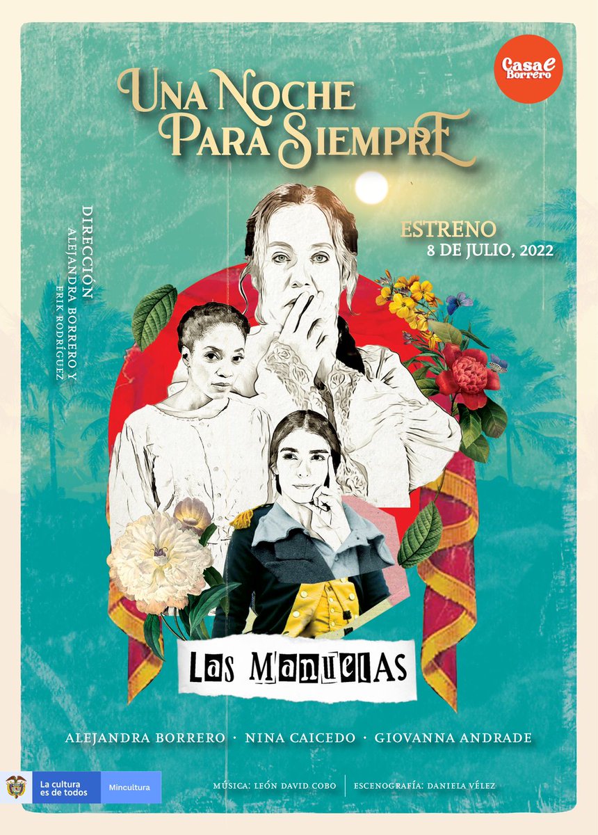 Pronto estrenamos en <a href="/casaeborrero/">Casa E Borrero</a> , "Las Manuelas: Una Noche para Siempre", una obra que co-dirijo junto a <a href="/alejaboficial/">Alejandra Borrero</a> , con <a href="/NinaCaicedo/">Nina Caicedo</a> y #GiovannaAndrade. ¡Estrenamos el 8 de Julio! 🔥✨✨¡Bienvenidxs!
#Teatro 
#UnaNocheParaSiempre
#LasManuelas
