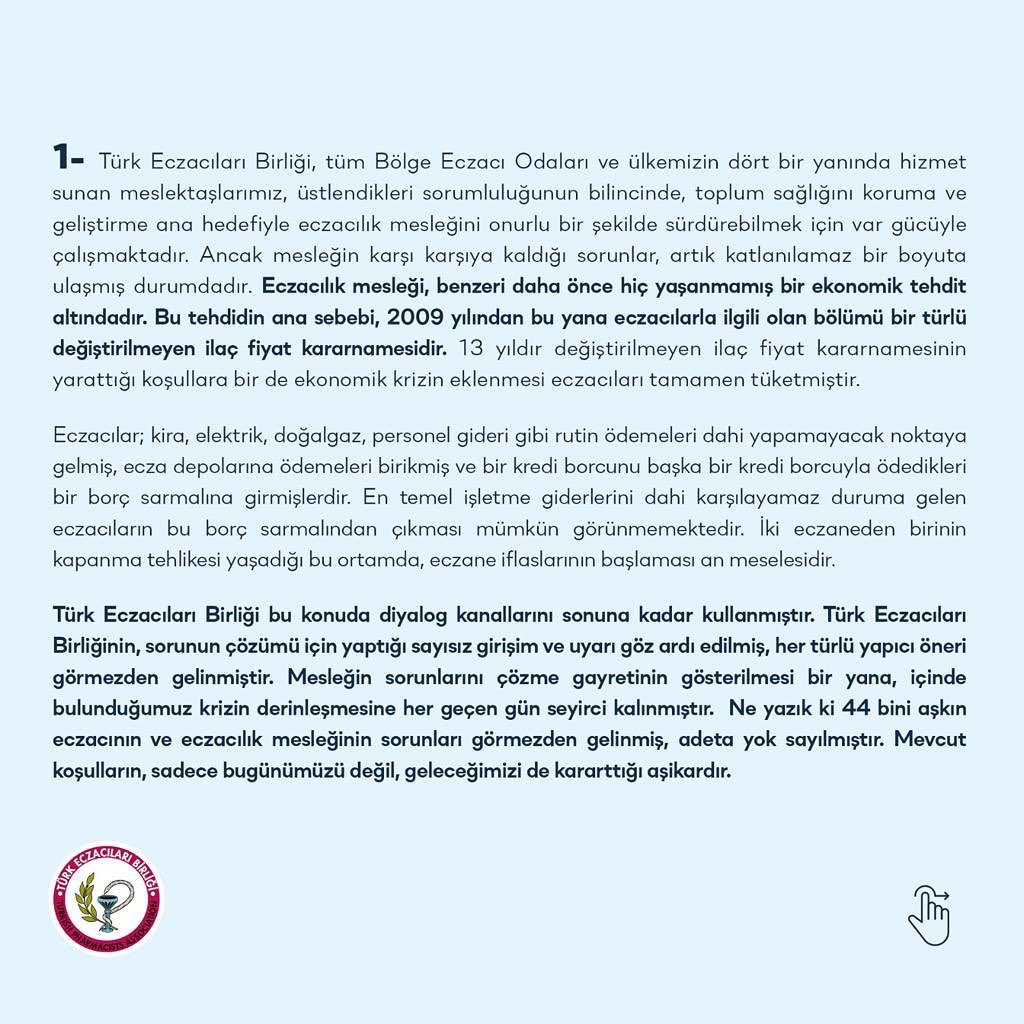 HatayEczaOdasi's tweet photo. Türk Eczacıları Birliği 43.Dönem 1.Bölgelerarası Toplantısı Sonuç Deklarasyonu @tebkurumsal @saglikbakanligi https://t.co/J2N3FdZE1b