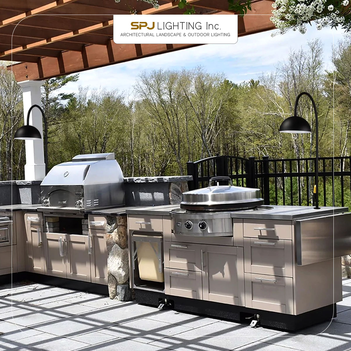 Looking for a #light that matches the #aesthetic of your #outdoor #kitchen while being functional? Look no further! Visit bit.ly/3O4craV  to shop now 
#kitchendesign #outdoorkitchenlighting #ambiencelight #lighting #lightfixture #outdoorinspo #outdoordesign #gardenlights