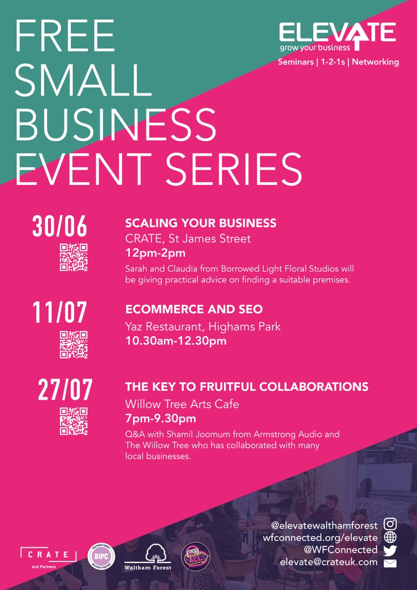Make sure you dial in to Elevate's upcoming event series! 3 events over the next 30 days focused on guiding small businesses to success.